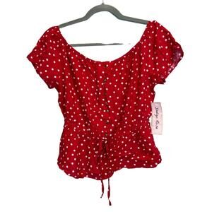 Indigo Rose Polka Dot Blouse &‎ Skirt Set Womens Size M